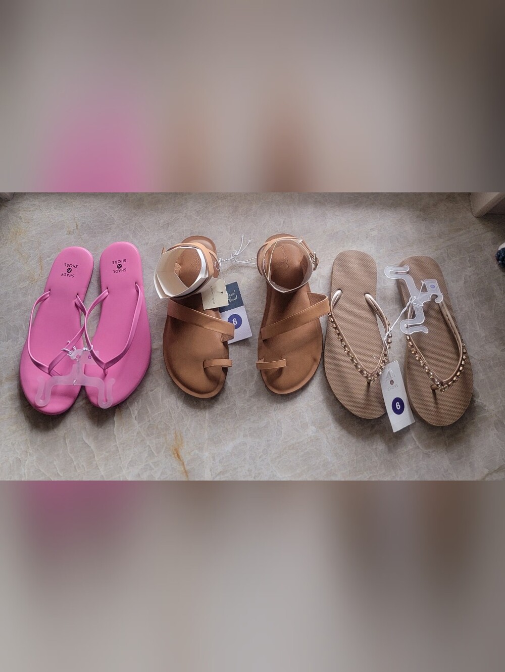Bundle of 3 Sandals (2 Shade & Shore & 1 Universal Thread) Sz 6 ($45)